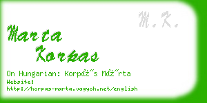 marta korpas business card